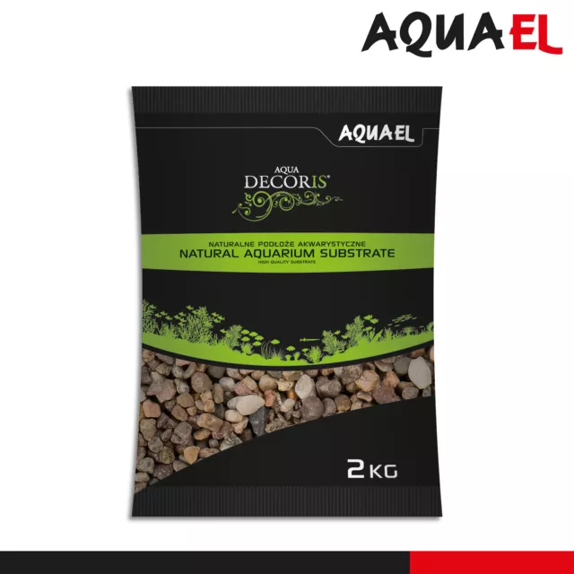 Aquael 2KG Aqua Decoris Grava Natural Colorido 5-10MM Aquariumsubstrat