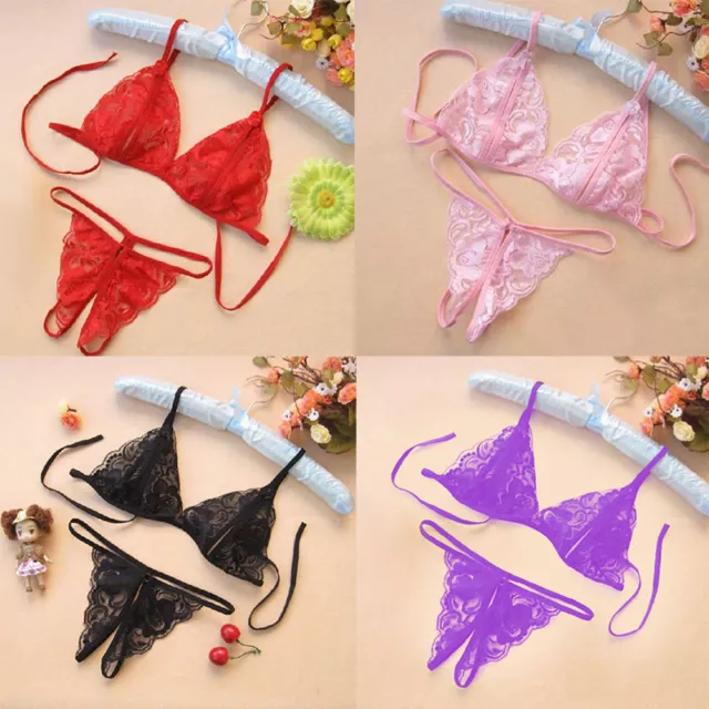 WOMEN LADIES SEXY Lingerie Lace Babydoll Open Bra Crotchless Underwear  Nightwear £6.00 - PicClick UK