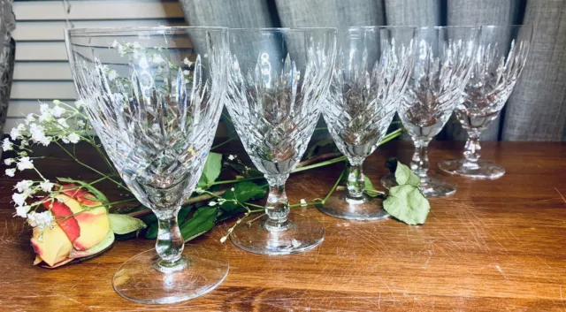 5x Edinburgh Crystal  Appin Small Short Stem Wine Port Glasses 12cm Signed