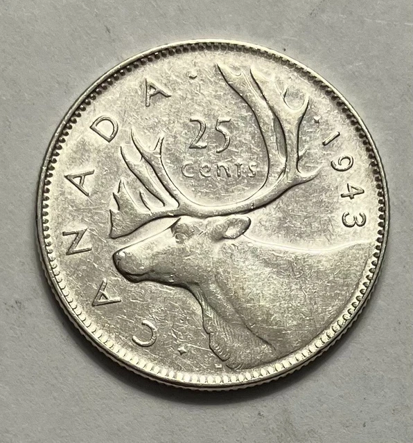 1943 Canada Silver 25 cents