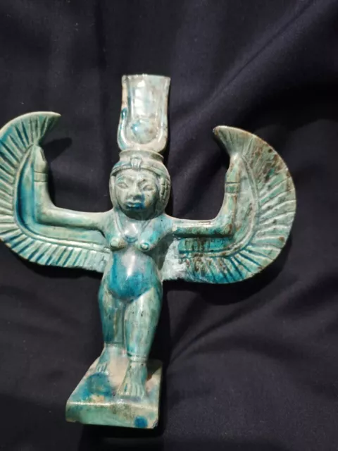 Unique Pharonic Statue Goddess Winged Isis Rare Ancient Egyptian Antiquities BC 2
