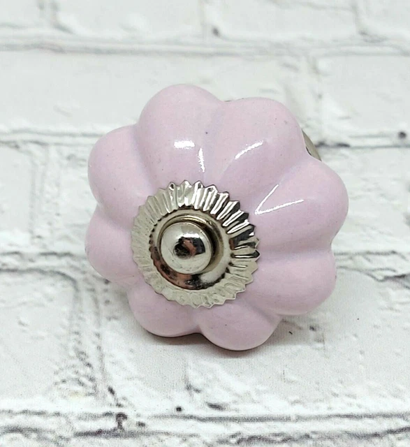 Ceramic Cabinet Door Knobs | Cupboard Handles | Pink Drawer Pulls