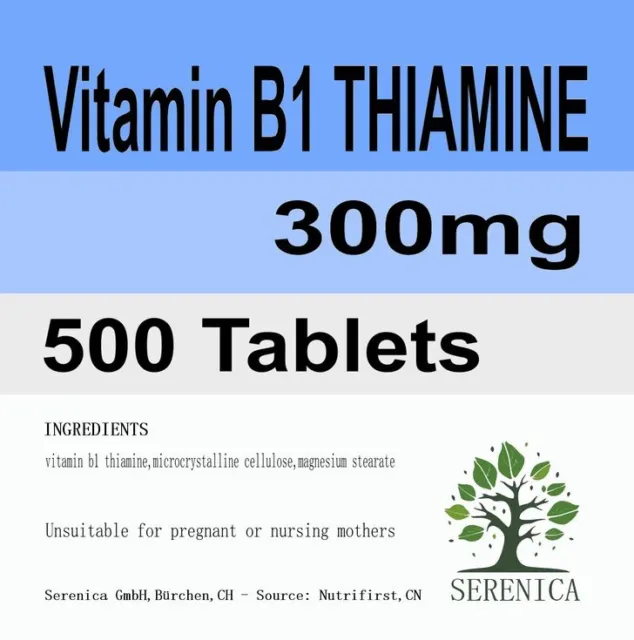 Vitamin B1 THIAMINE 300mg x 500 Tablets