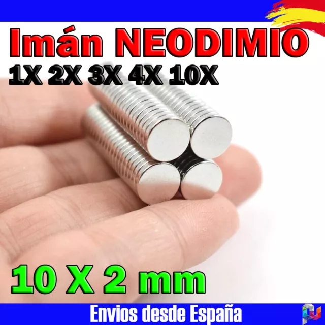 1x 2x 3x 4x 10x Imán de Neodimio 10 x 2 mm Imanes Neodimio IMAN MAGNETICO