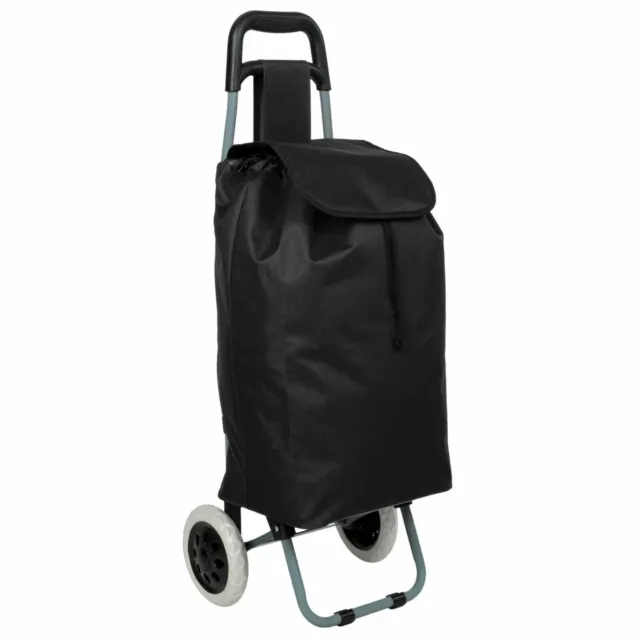 Chariot de marché Pliable 49L avec poche Isotherme - Noir - Maison Futée