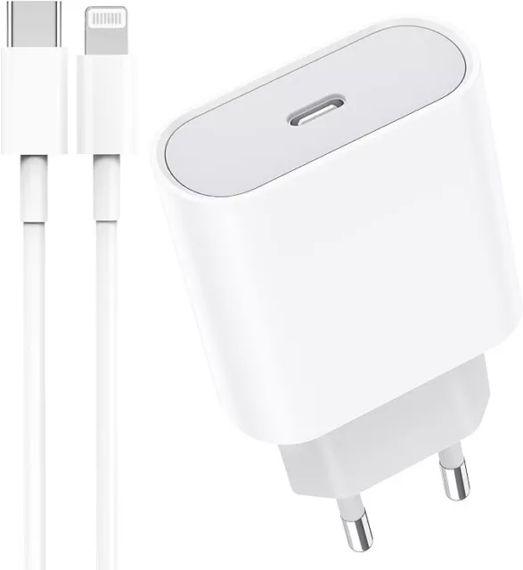 Sakahyro 25W USB C Rapide Chargeur avec 2M Câble Pour iPhone AirPods USBC Type C