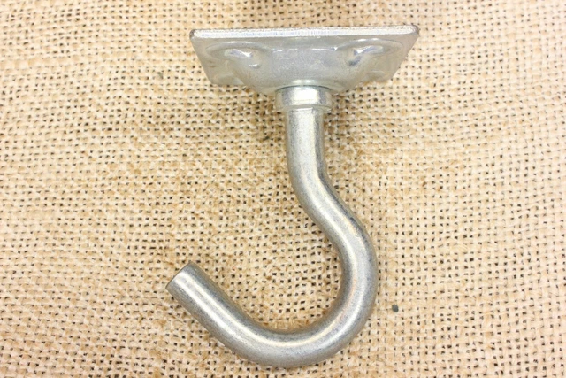 old Plant Hook Porch ceiling wall hanger iron 1 9/16" wash rope vintage NOS