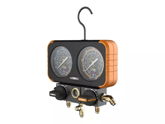 NAVAC N2A4B - Analog Manifold Gauge (Refrigerants R-454B, R-32, R-410A, R-22) NAVAC N2A4B - Analog Manifold Gauge (Refrigerants R-454B, R-32, R-410A, R-22)