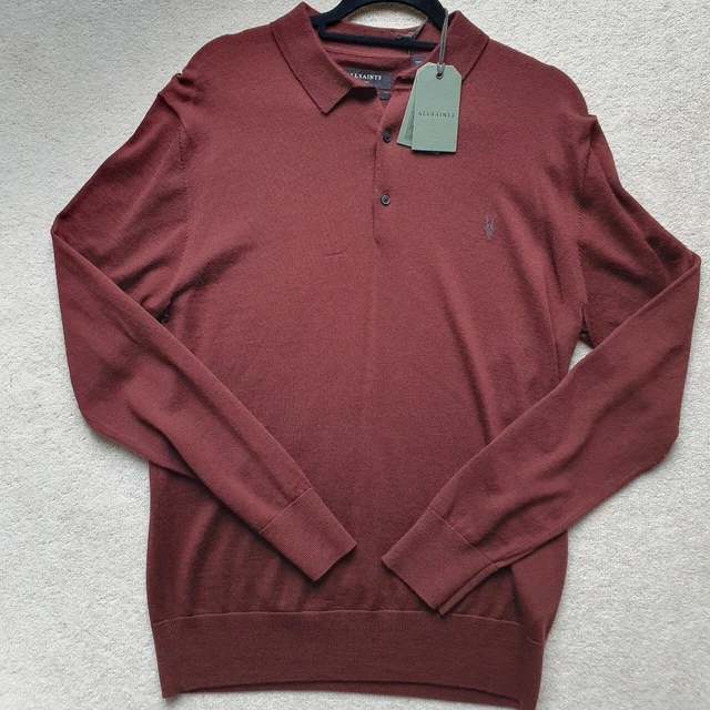 Polo AllSaints Borgogna - UK L - Nuovissima con etichette