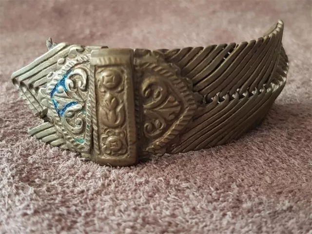 ANTIQUE & ORIGINAL OTTOMAN HAND-forged silver alloy part of the bracelet XIXc