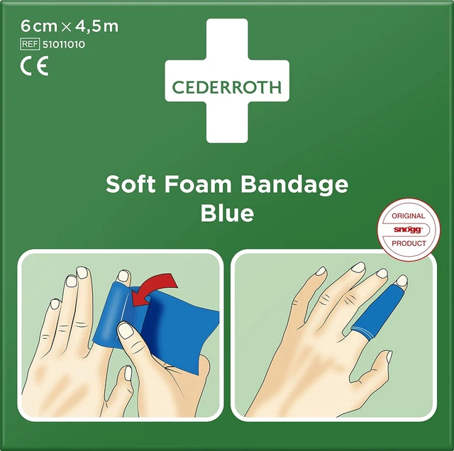 Rotolo Di Bendaggio in Schiuma Morbida, Colore Blu, Lunghezza 450 Cm, Larghezza