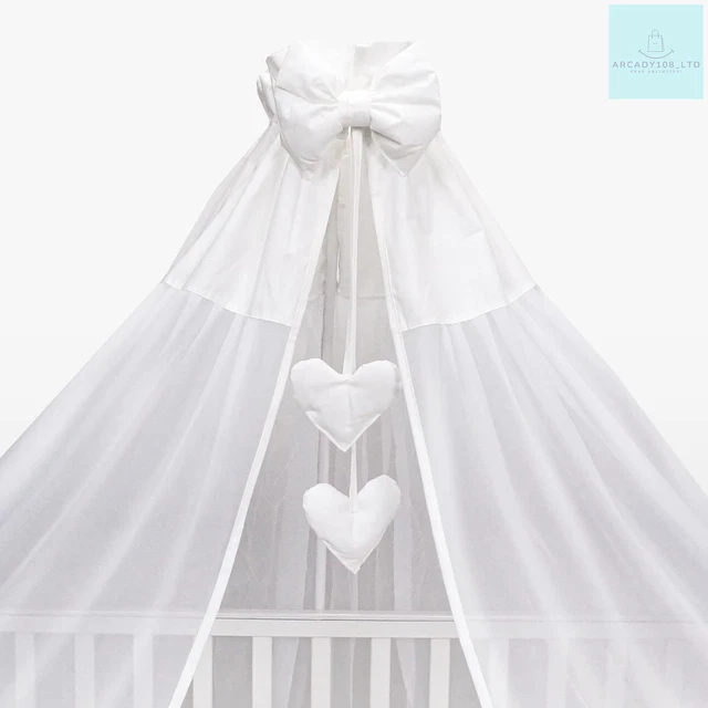 Kinderzimmer Chiffon Baldachin/Tüll Folie für Babybett oder Kinderbett 370x180cm weiß