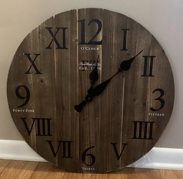FirsTime & Co. White Rustic Farmhouse Barn Wood Clock, 24 inches