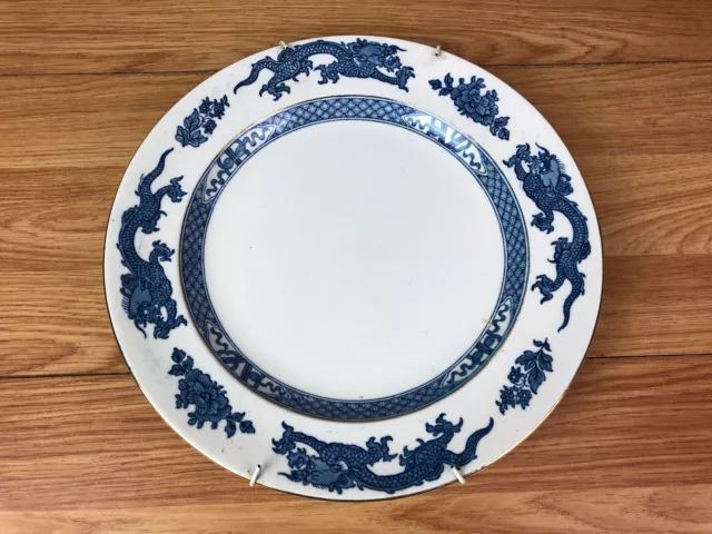 Boths White And Blue Dragon Plate On Plate Hanger 10" Diameter