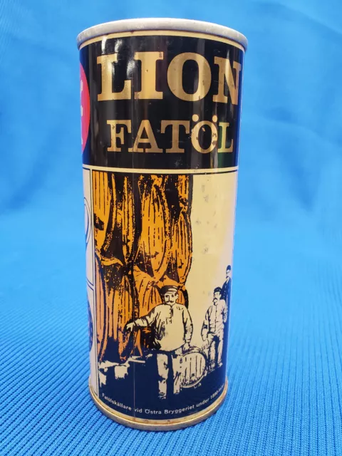 Vintage Ostra LION FATOL IIB (Ver. 1) - EMPTY 45cl SS Pull Tab Beer Can - SWEDEN
