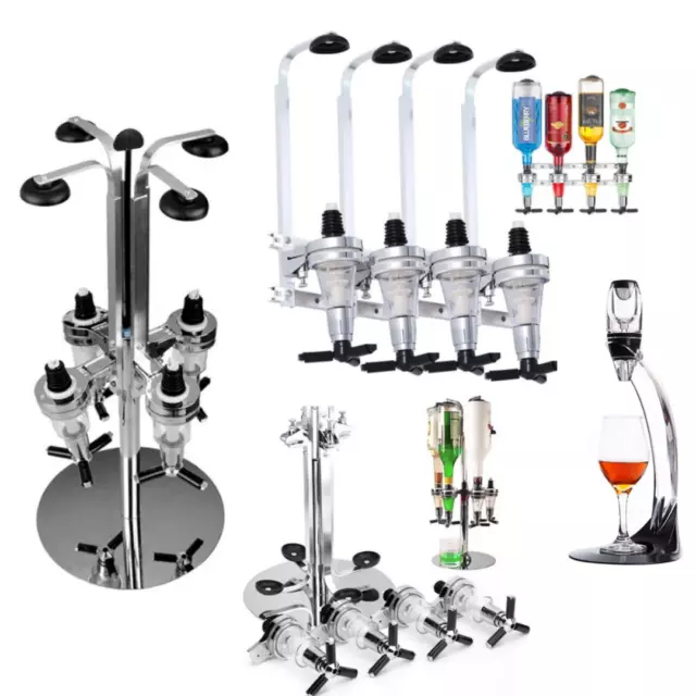 4 Bottle Stand Rotary Drink Spirits Wine Dispenser Optic Bar Butler/Wine Aerator