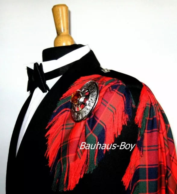 Fly Plaid Tartan Robertson Red Modern Fringed Kilt Made In Scotland Gents Wear