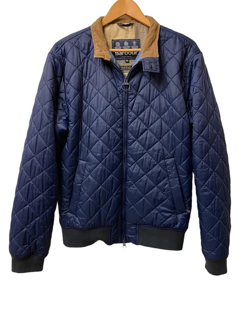 BARBOUR BEACON MENS Reversible Jacket Quilted Black Navy Tartan