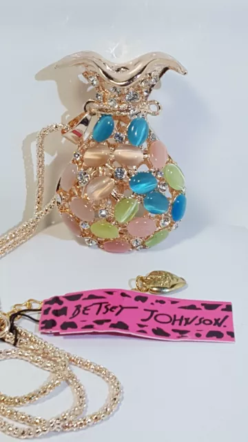 Pendentif Ewer/Pitcher Cristal Betsey Johnson Eye Multicolore Ton Or Neuf Avec Étiquettes 2