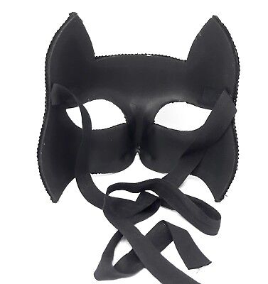 Venetian Mask Gatto Cat black Made in Venice Italy Mardi Gras Masquerade 3