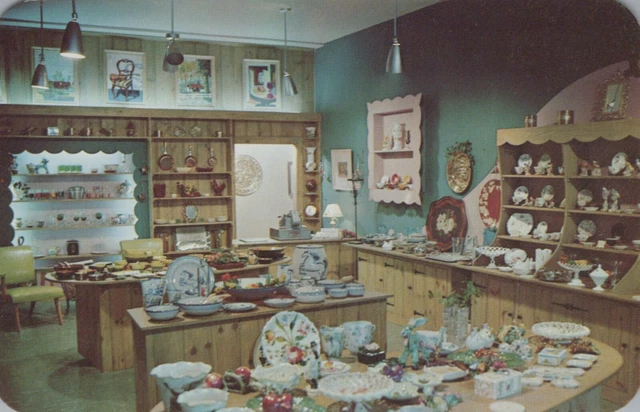 Country Kitchen Plate Sets Dexter Press Pearl River NY Vintage Chrome Post Card
