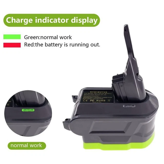 Batterie Adaptateur for Ryobi 18V, V7/V8 Pour V7/V8-Handheld Aspirateur