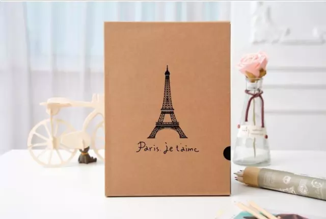 DIY 28Pgs A4 Size Kraft Paris Tower Photo Album Scrapbooking Book