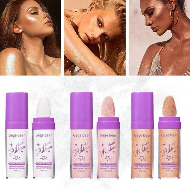 Fairy Powder Highlighter with 3 Colors For Face and and Blush Contouring H9I9