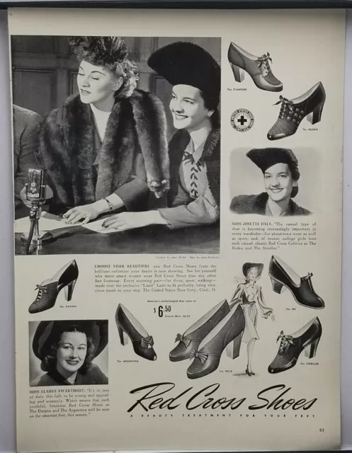 1941 Red Cross Shoes Beauty Treatment For Your Feet Vintage WWII Era Print Ad