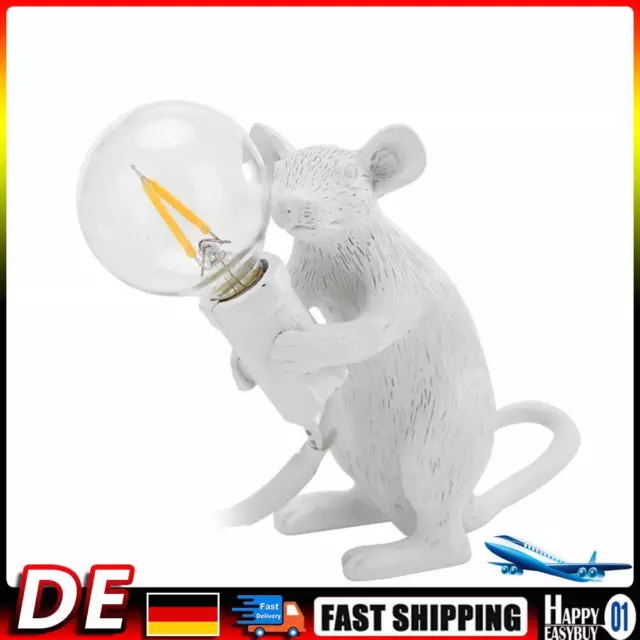 Cute Resin Rat LED Table Lamp Mini Mouse Bedroom Bedside Night Light (B) Hot