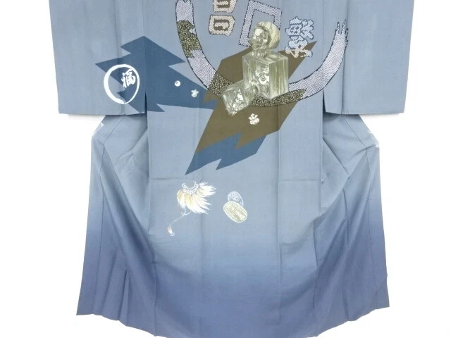 37228# Japanese Kimono / Antique Mens Juban / Ebisu God Pattern