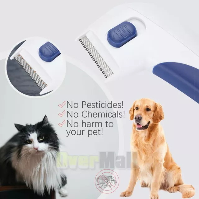 3x Electric Flea Comb-Great for Dogs & Cats Pet Brush Safe Useful US Stock 7
