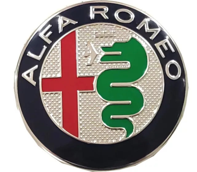 Kit Fregio Stemma Alfa Romeo Giulietta Mito 147 156 159 Logo Argento 7 Pezzi 2