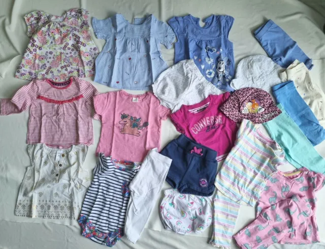 baby girls 6-9 months bundle job lot summer holiday cloths clothing shorts hat