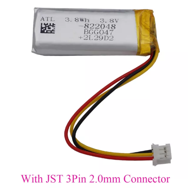 3.8V 1000mAh Li Lipo Battery 822048 3Pin2.0 For Roku Pro Voice Remote Controller