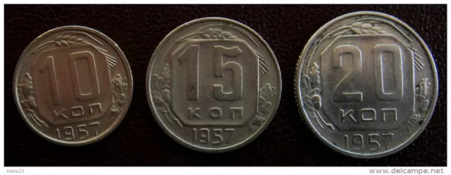 1957 USSR Russia set of 10;15;20 Coin Rusland Münze  Kopeke Kopeik Kopeek