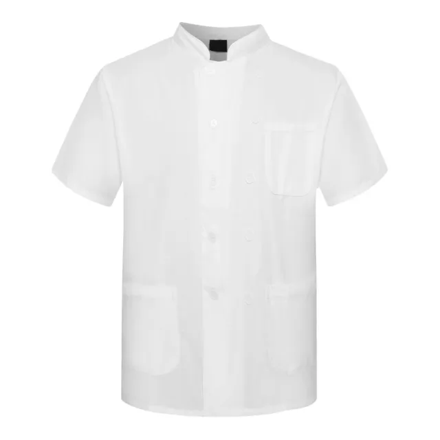 Women Cooking Tops Stand Collar Chef Uniforms Stylish Unisex with Double