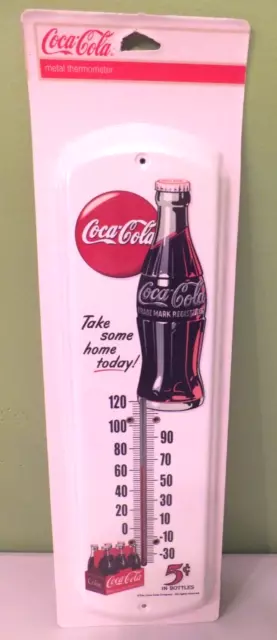 2009 Coca-Cola Thermometer - NEW Factory Sealed - 17" tall - Metal