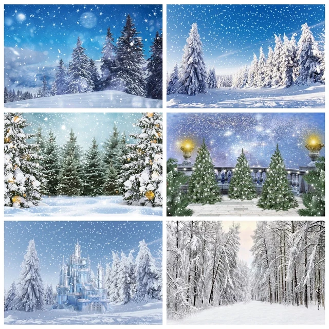 Winter Snow Tree Backdrops Photography Backdrop Backgrounds For Photo Studios