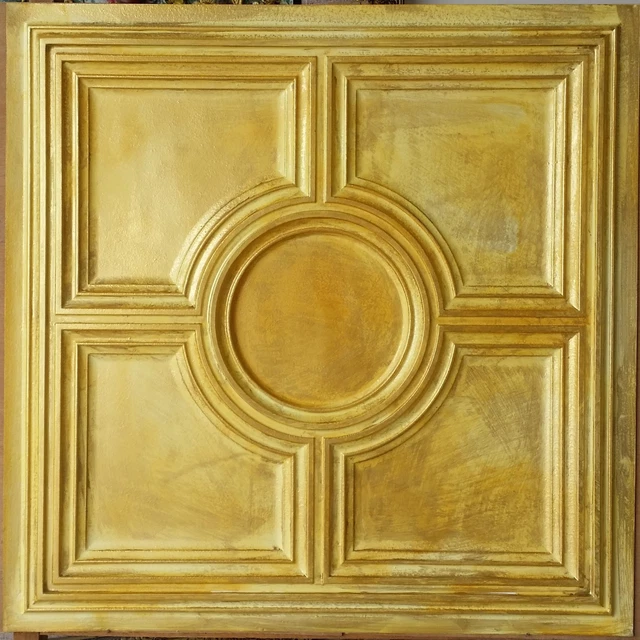 Ceiling tile Faux tin golden decor night club wall panel PL37 10pcs/lot