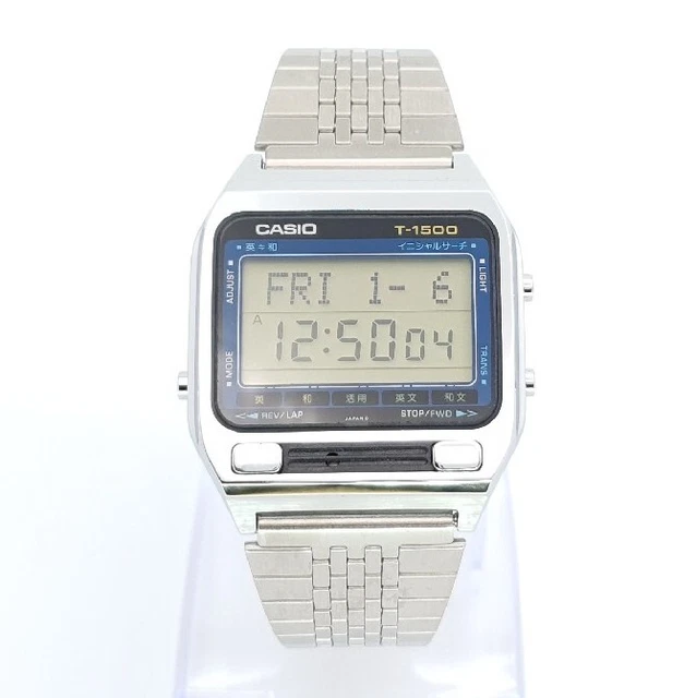 NOS CASIO T-1500 Japanese Dictionary Vintage Digital Watch Japan 1982 ...