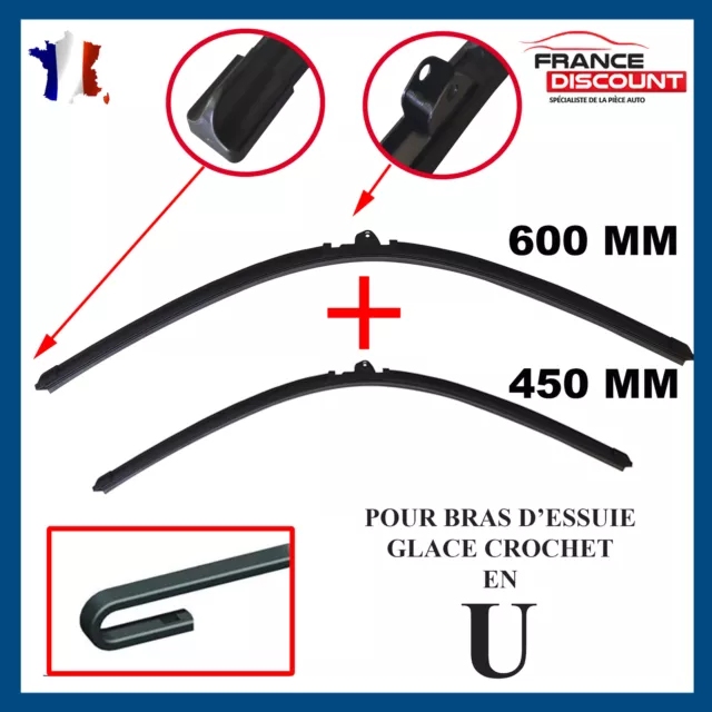 Balais d'Essuie Glace Plat Avant 600 + 450 mm pour MAZDA 3 / 6 / 6 Break / CX-5