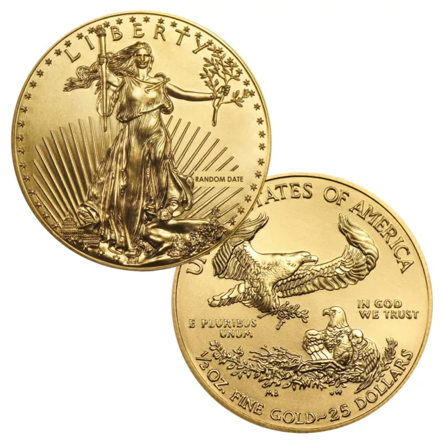 1/2 Ounce Gold American Eagle $25 BU - Random Date