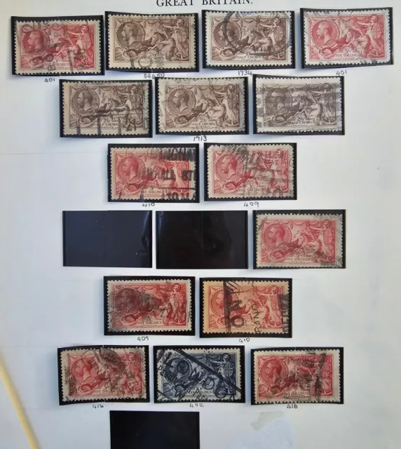 Gb King George V Small Collection Of Seahorses Used