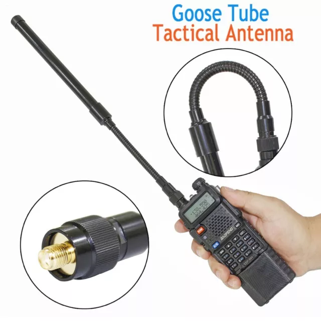 SMA-Female Dual Band CS Tactical Goose Tube Antenna For BaoFeng UV-5R UV-9R Plus