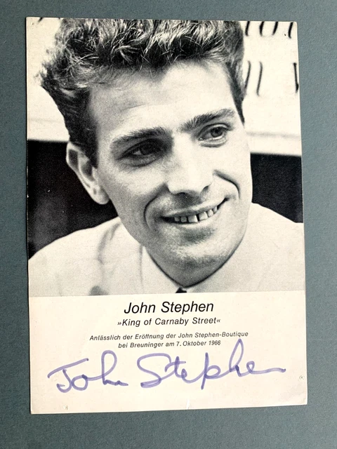 JOHN STEPHEN (†2004) 'King of Carnaby Street' Mode  signed Autogrammkarte 10x15