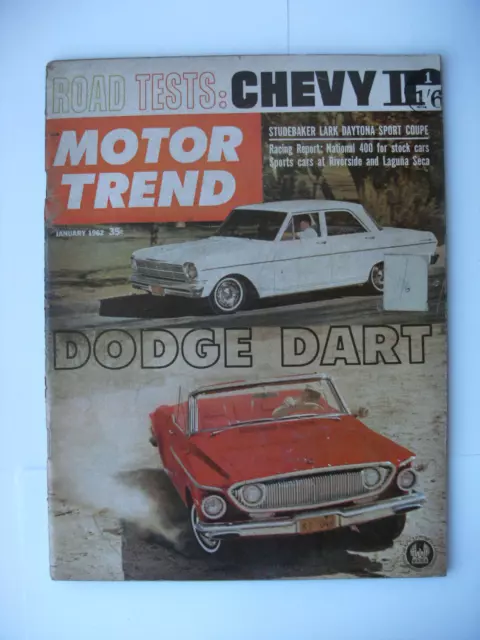 1962 Motor Trend Magazine American Car Motoring Publication January