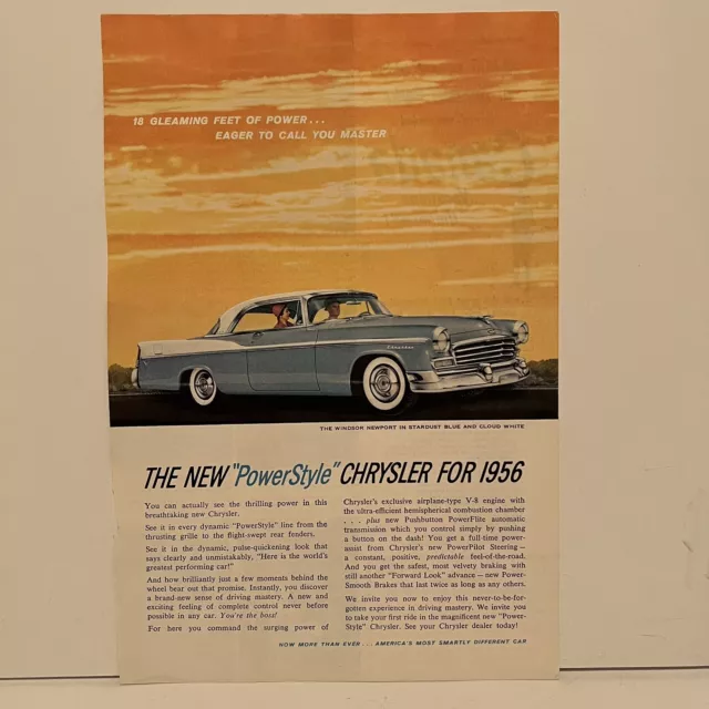 Chrysler Windsor Newport Magazine Advertisement 1956