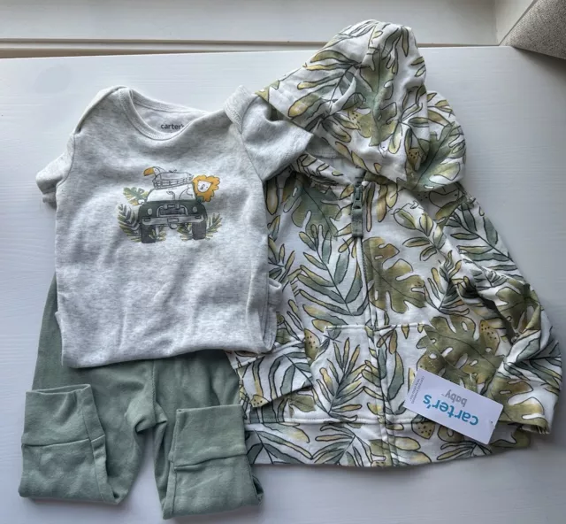 Carters Boys 3-Piece Safari Jacket Pant Set 6 Months NWT