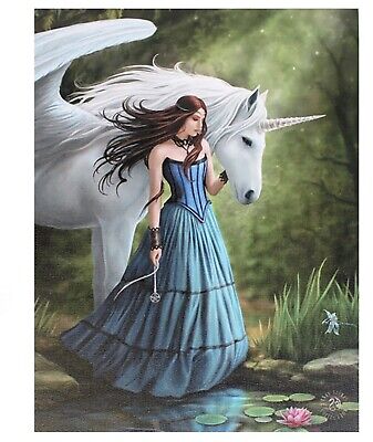 Enchanted Pool Canvas Plaque By Anne Stokes Size 19x25cm